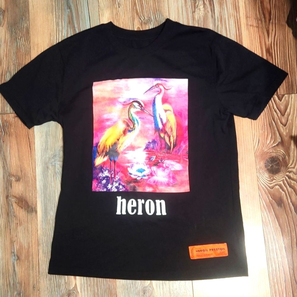 Heron Preston Mens Heron Graphic T-Shirt Multicolor Size L